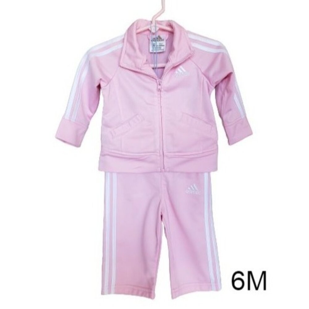 Adidas Baby Sweatpants Pink 6M 2 Piece Track Set Jacket & Pants Set 6M NWOT